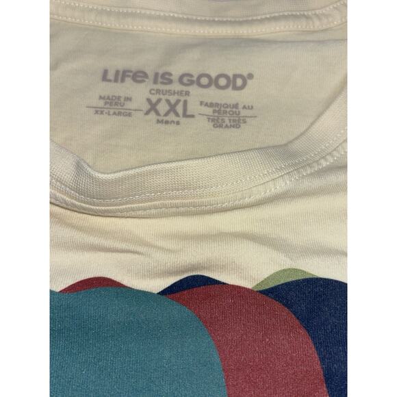 2XL Life is Good In The Great Outdoors Bears Crusher Mens t-Shirt Cream Color - Picture 3 of 8